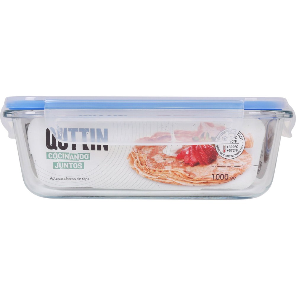 Lunchbox hermetisch Quttin Durchsichtig rechteckig 1L (6 Stück)