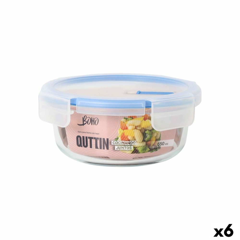 Lunchbox hermetisch Quttin Boho Durchsichtig 650 ml (6 Stück)