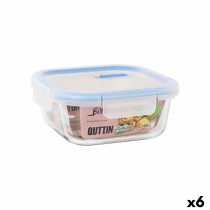 Boîte à lunch hermétique Quttin Boho Transparent 750 ml (6 Unités)