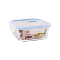 Hermetic Lunch Box Quttin Boho Transparent 750 ml (6 Units)
