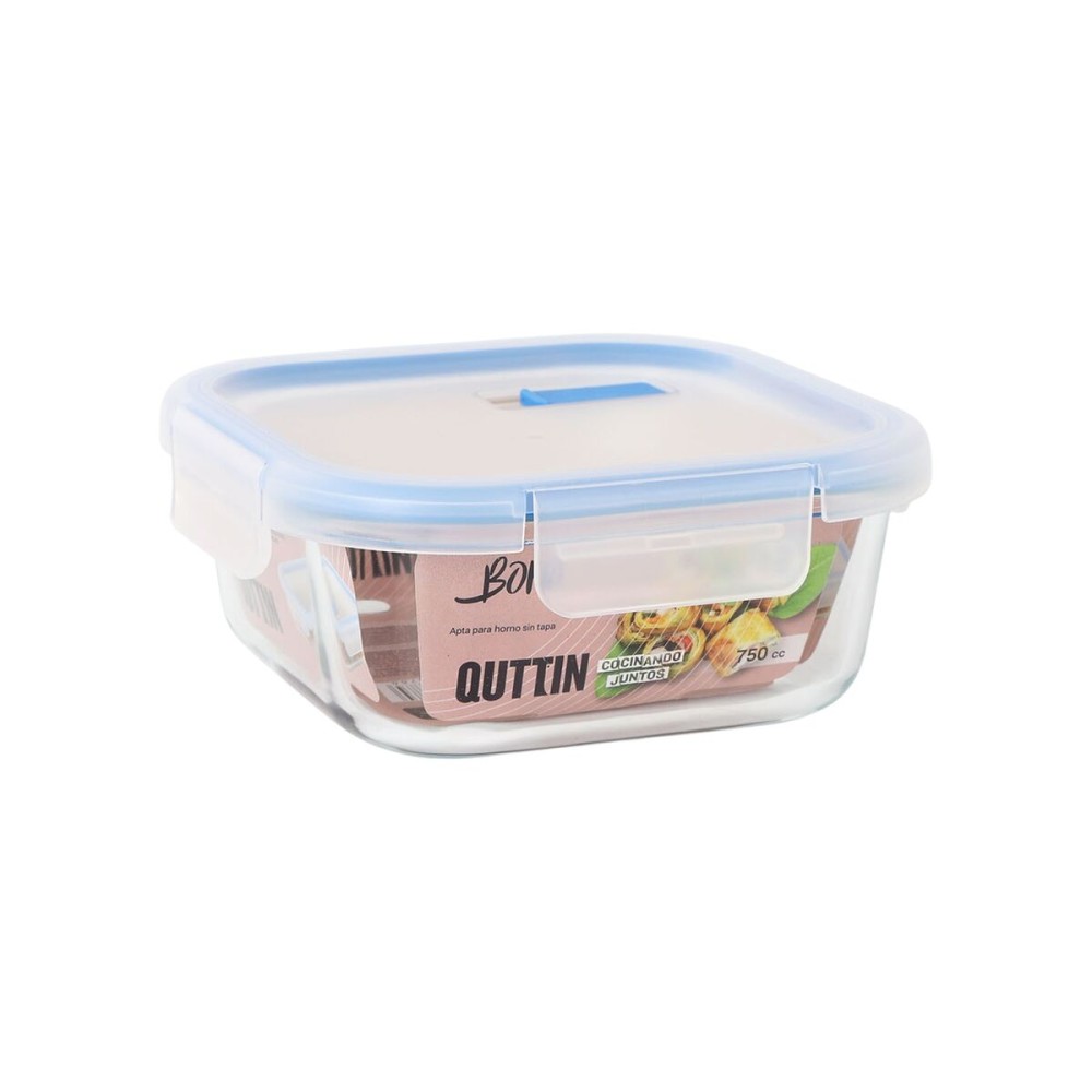 Hermetic Lunch Box Quttin Boho Transparent 750 ml (6 Units)