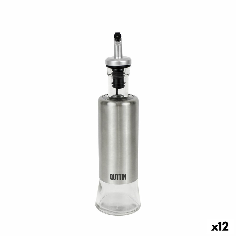 Ölfläschchen Quttin Durchsichtig Silberfarben Edelstahl 0,3 L (12 Stück)
