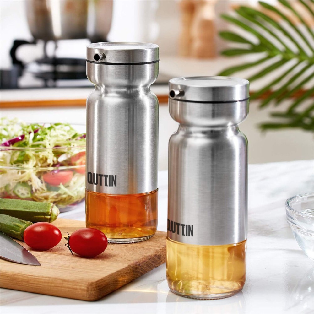 Ölfläschchen Quttin Durchsichtig Silberfarben Edelstahl 0,36 L (12 Stück)