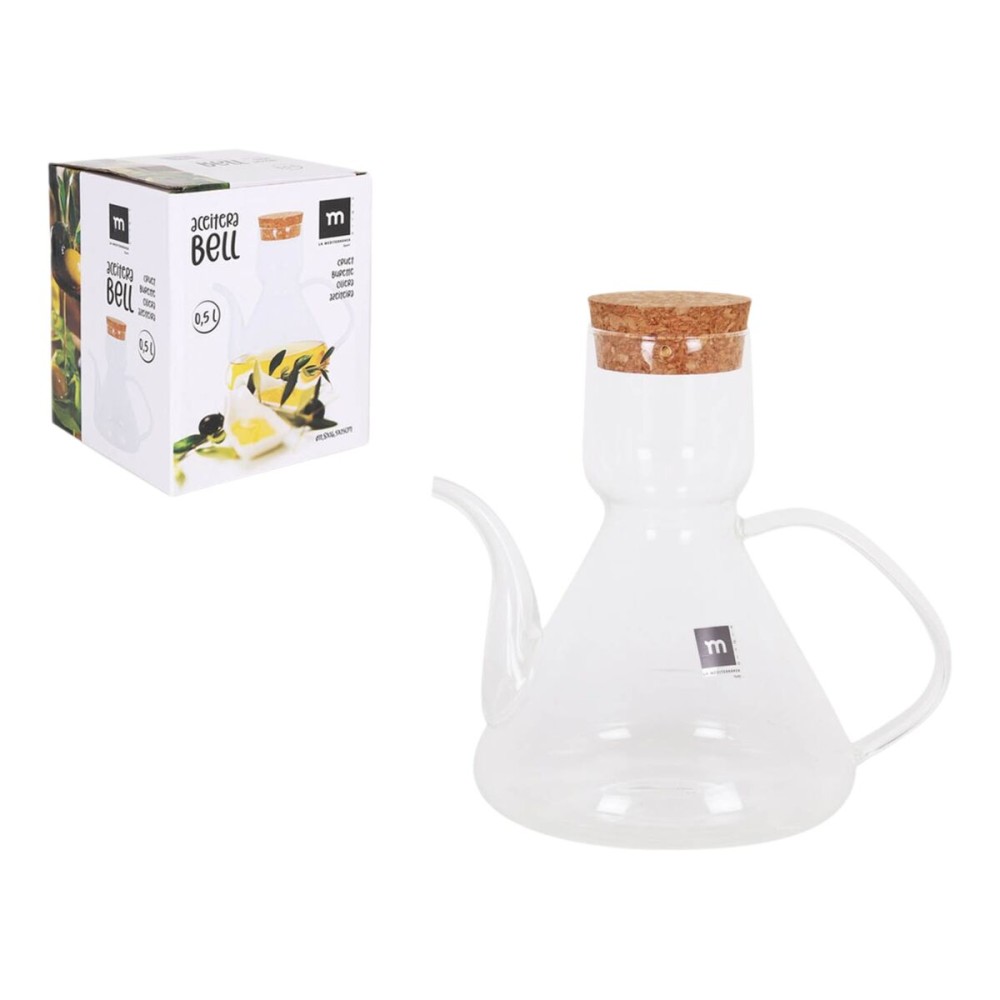 Ölfläschchen La Mediterránea Bell Durchsichtig Silikon Borosilikatglas 500 ml (8 Stück)