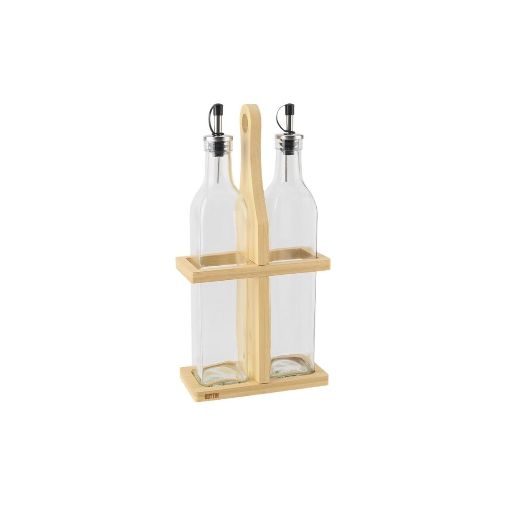Set de pansement Quttin Marron Transparent verre Bambou 0,5 L 2 Pièces (12 Unités)