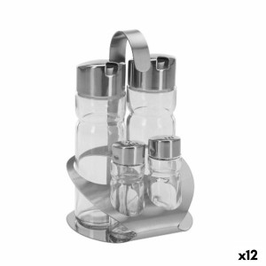 Condiment Set Transparent Silver (12 Units)