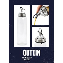 Cruet Quttin Transparent Silver Glass 0,5 L 6 x 6 x 26 cm (12 Units)