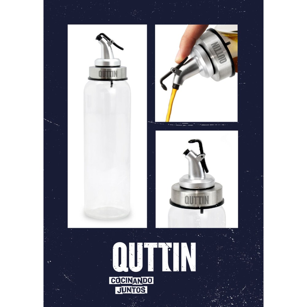 Cruet Quttin Transparent Silver Glass 0,5 L 6 x 6 x 26 cm (12 Units)