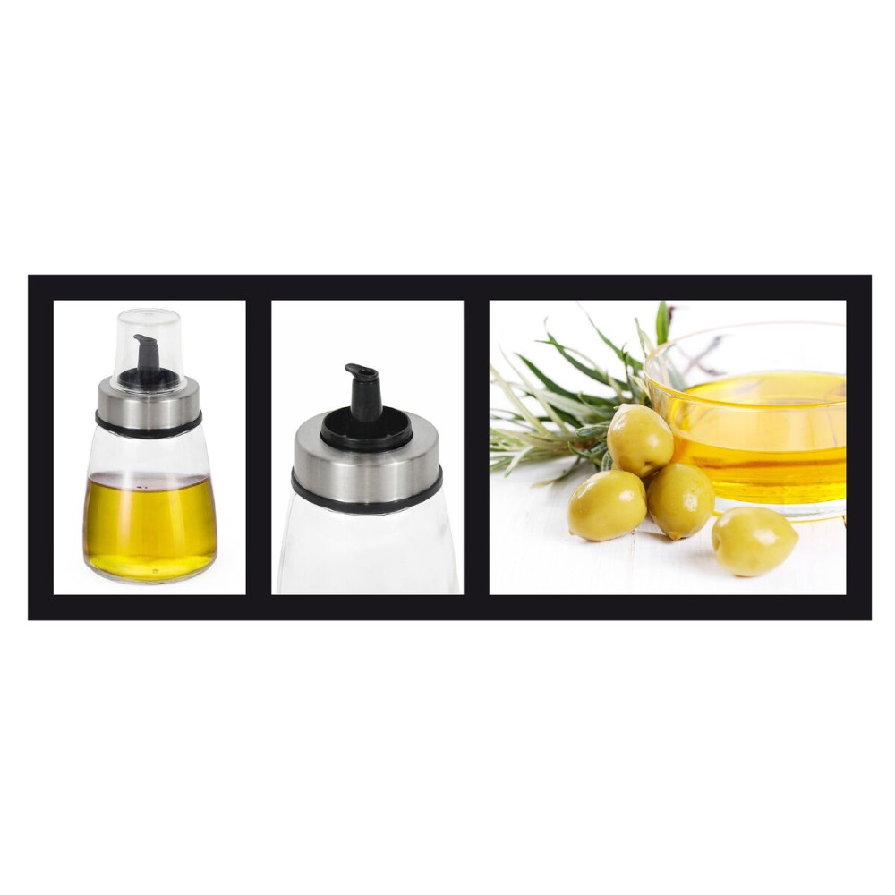 Cruet Quttin Transparent Silver Glass 200 ml 6,5 x 6,5 x 12,5 cm (12 Units)