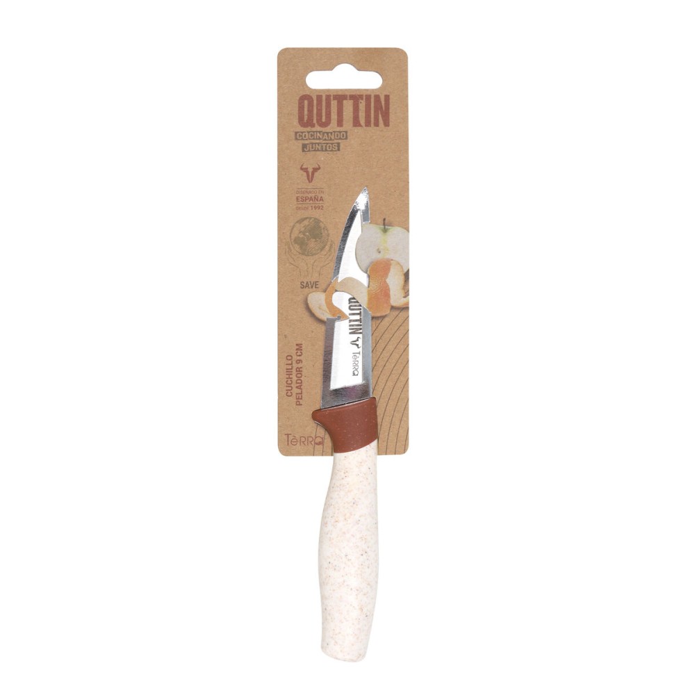 Schälmesser Quttin Terra Braun Silberfarben Edelstahl 9 cm (48 Stück)