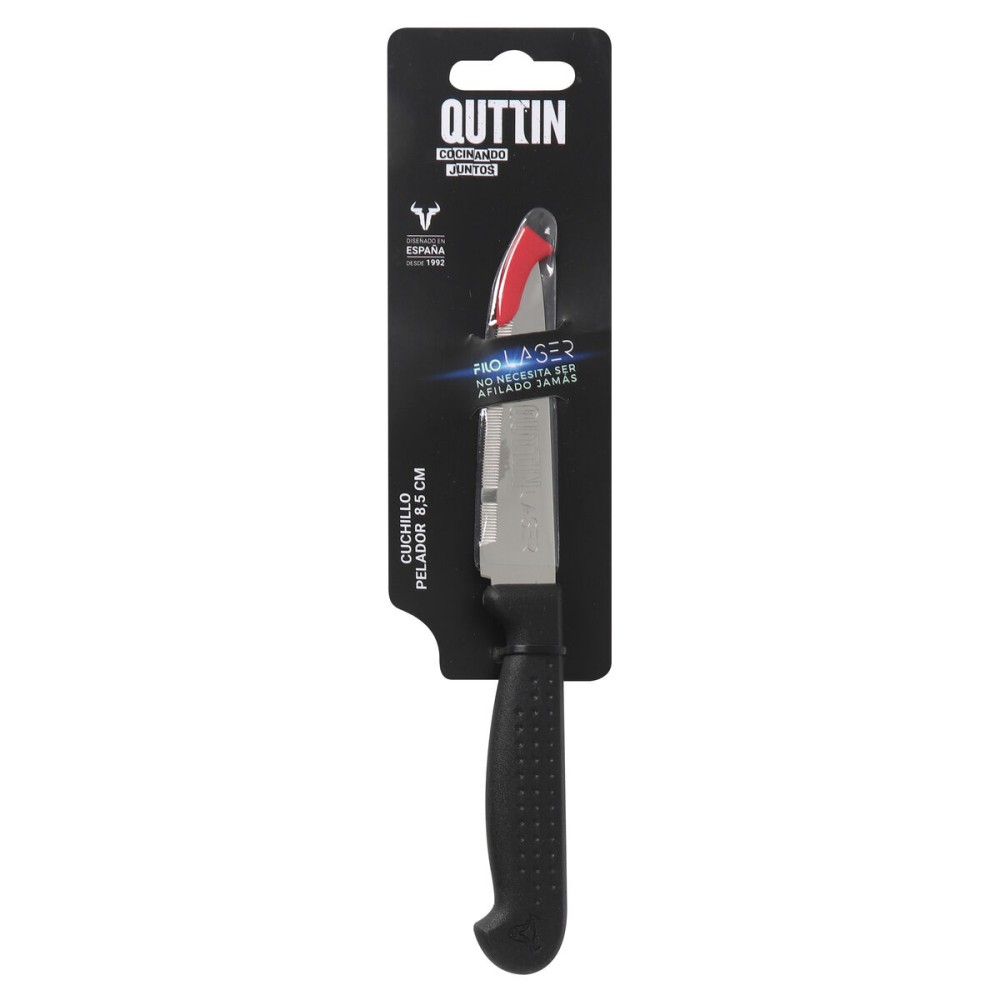 Schälmesser Quttin Laser Schwarz Silberfarben Edelstahl 8,5 cm (36 Stück)