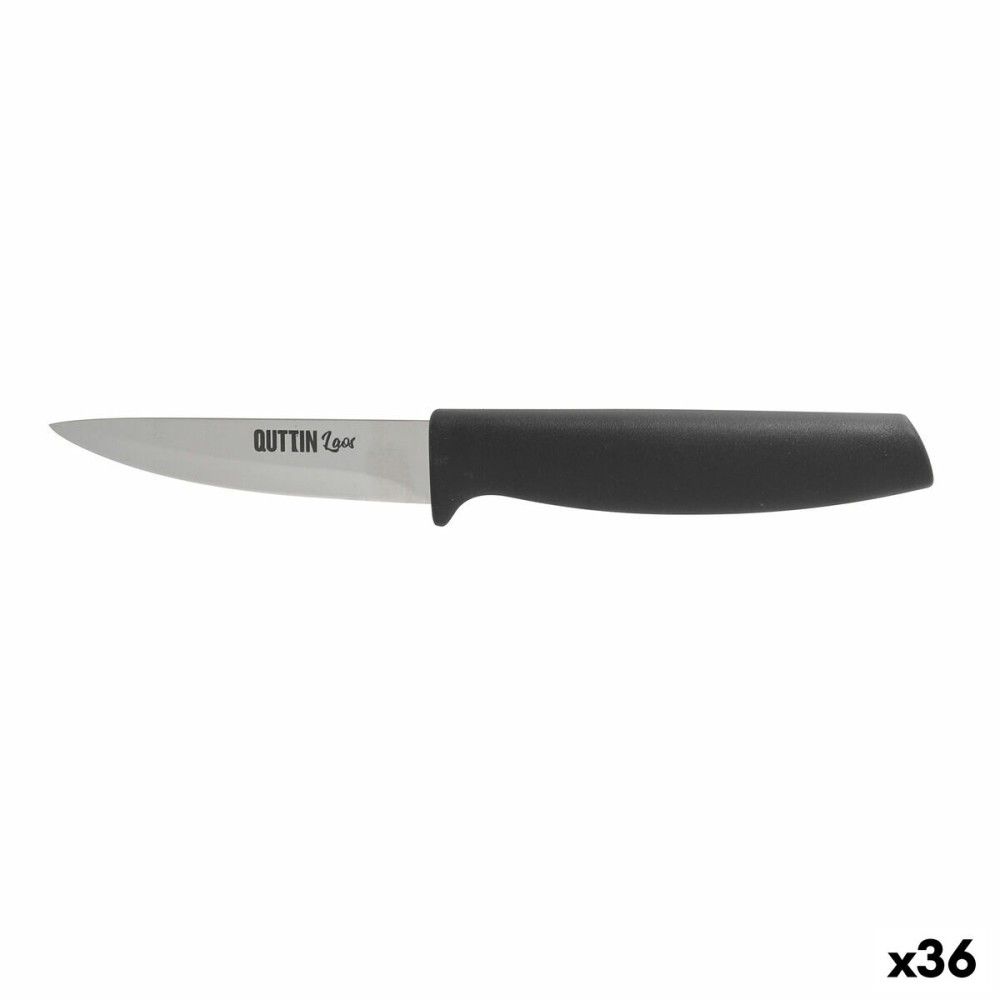 Peeler Knife Quttin Laos Black Silver Stainless steel 8,5 cm (36 Units)