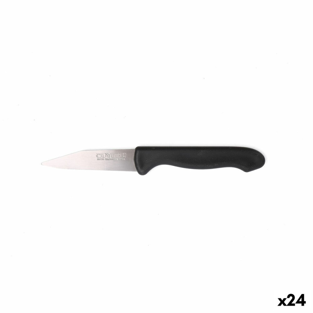 Peeler Knife Set Cuyfor Black Silver Stainless steel 7,5 cm 6 Pieces (24 Units)