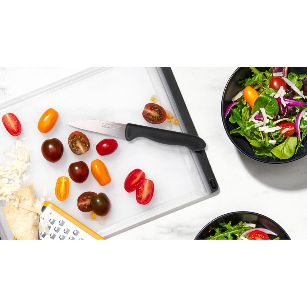 Peeler Knife Set Cuyfor Black Silver Stainless steel 7,5 cm 6 Pieces (24 Units)
