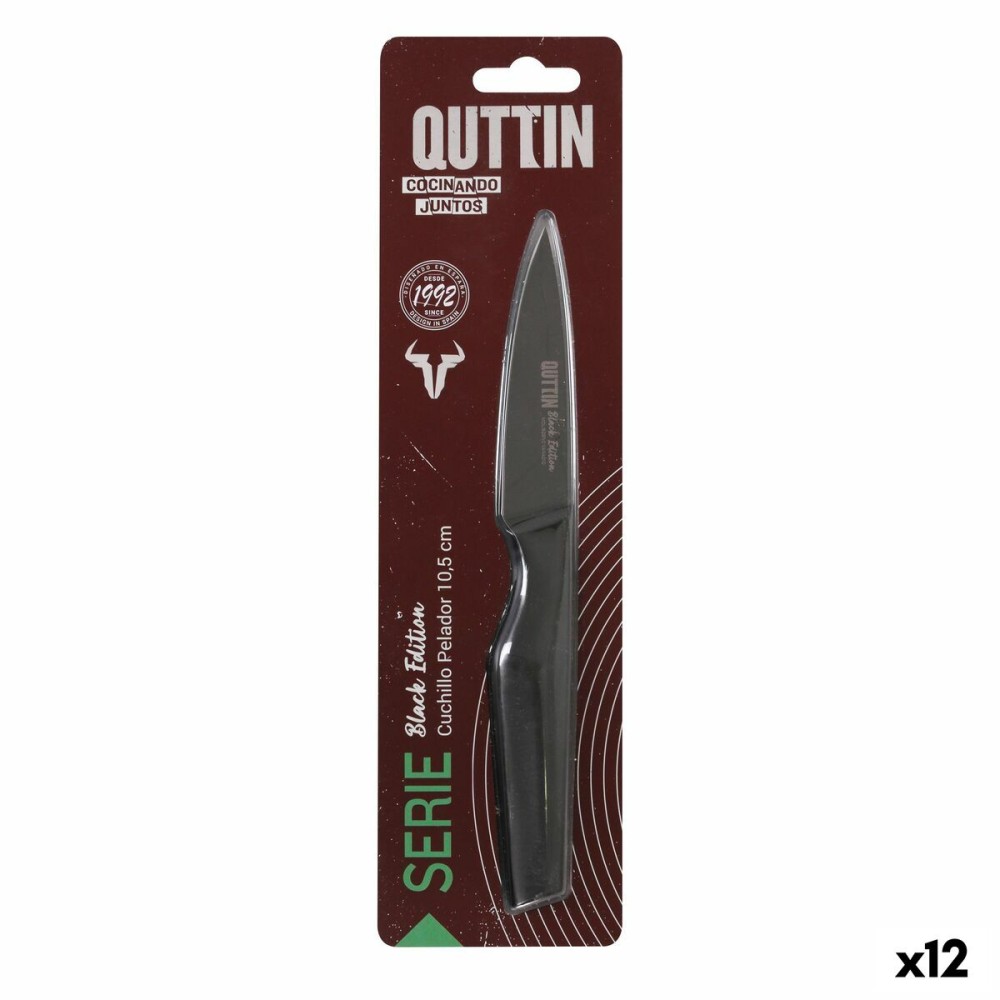 Schälmesser Quttin Black Edelstahl 9 cm (12 Stück)