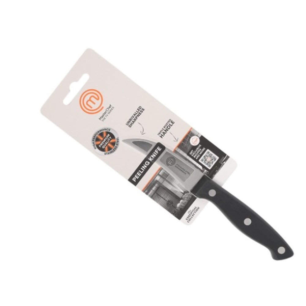 Peeler Knife MasterChef Black Silver Stainless steel 7 cm (24 Units)