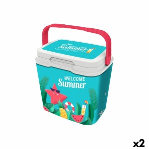 Portable Fridge Aquapro Welcome Summer Multicolour 25 L 38 x 29 x 39 cm (2 Units)