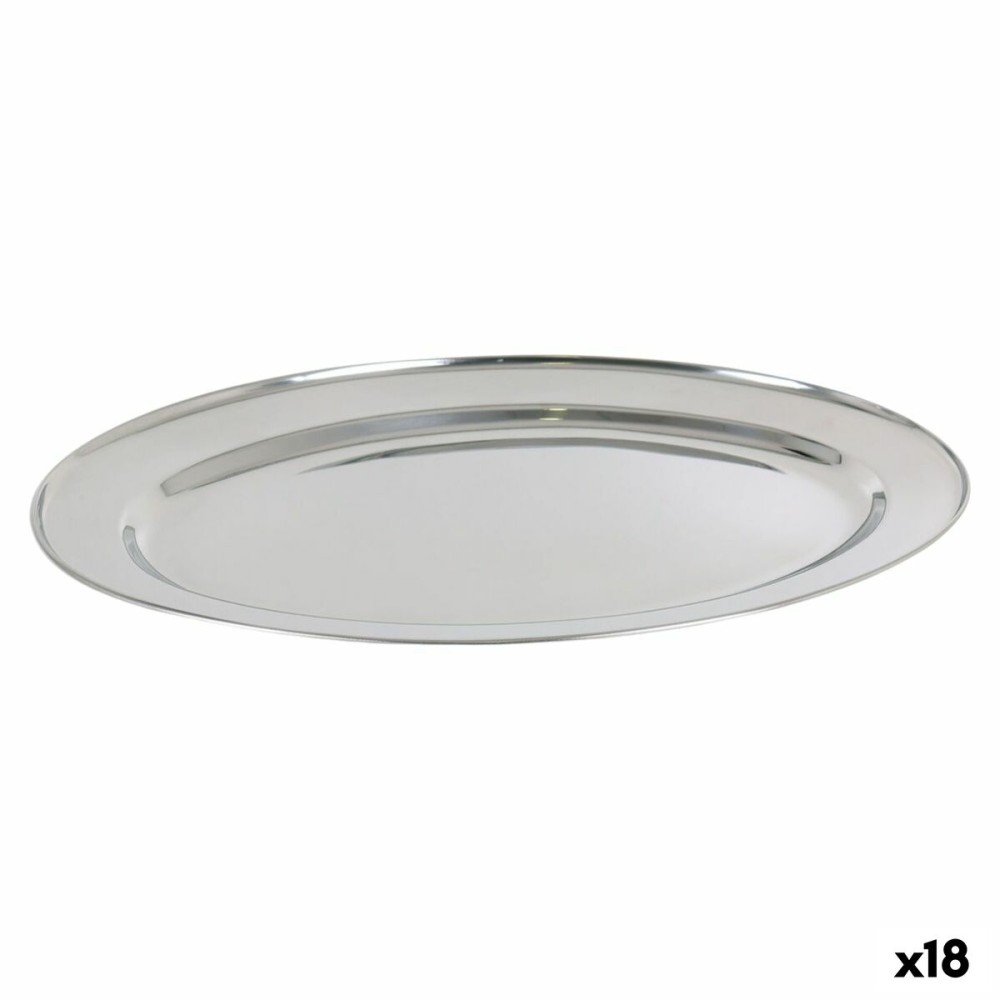 Serving Platter Quttin Quttin Stainless steel Oval 40,5 x 26,5 cm (18 Units)