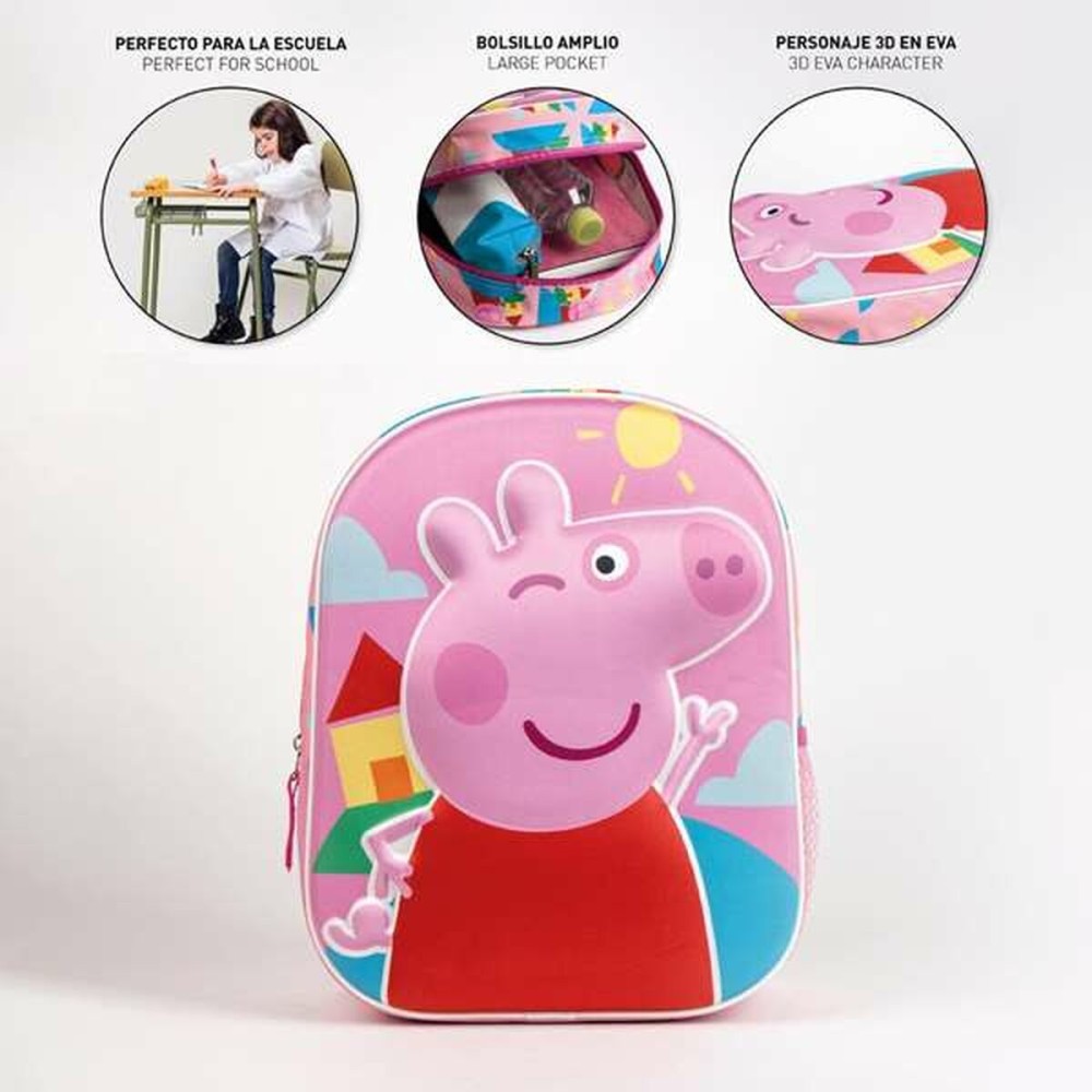 3D School Bag Peppa Pig Pink 25,0 x 31,0 x 10,0 cm