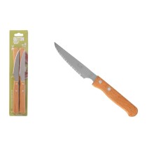 Ensemble de couteaux à viande Inde NATURA Marron Argenté 10,5 cm 4 Pièces (12 Unités)