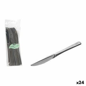 Wiederverwendbares Messerset Algon Silberfarben Kunststoff 20 cm 10 Stücke (24 Stück)
