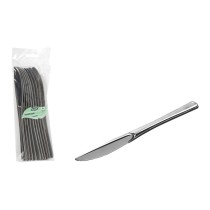 Wiederverwendbares Messerset Algon Silberfarben Kunststoff 20 cm 10 Stücke (24 Stück)