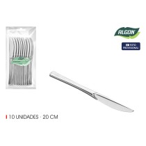 Wiederverwendbares Messerset Algon Silberfarben Kunststoff 20 cm 10 Stücke (24 Stück)