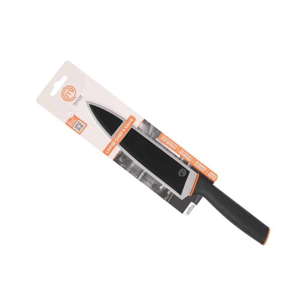Kitchen Knife MasterChef Chef Black Silver 20 cm (24 Units)