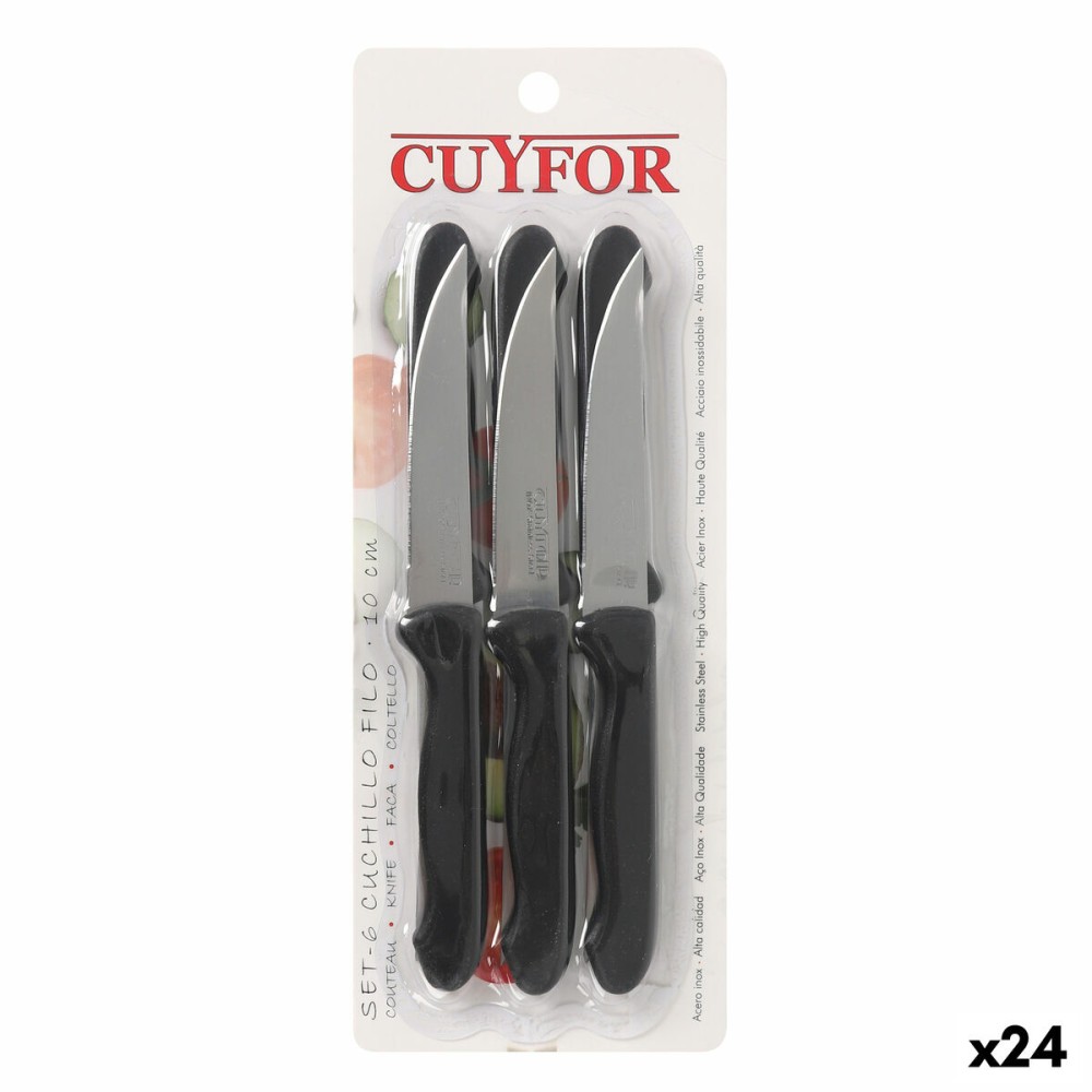 Messerset Cuyfor Filo Schwarz Silberfarben 6 Stücke (24 Stück)