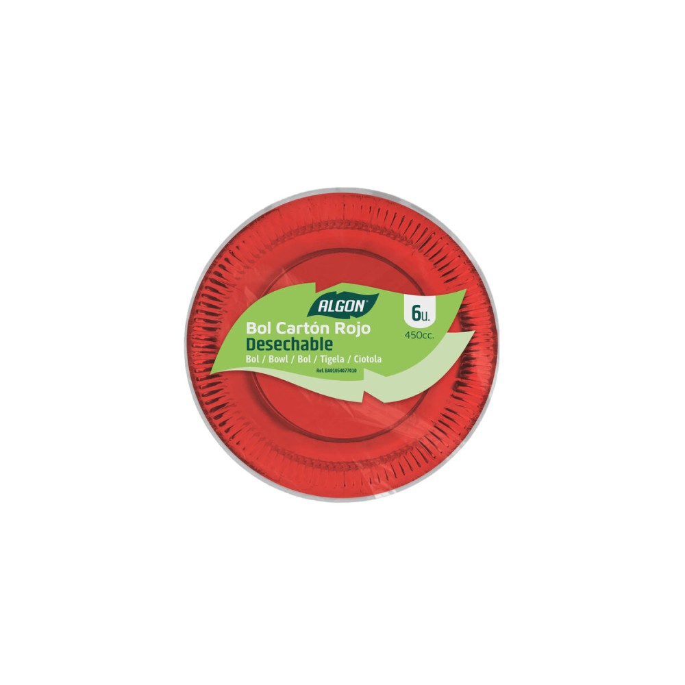 Service de vaisselle Algon Rouge 450 ml 6 Pièces (18 Unités)