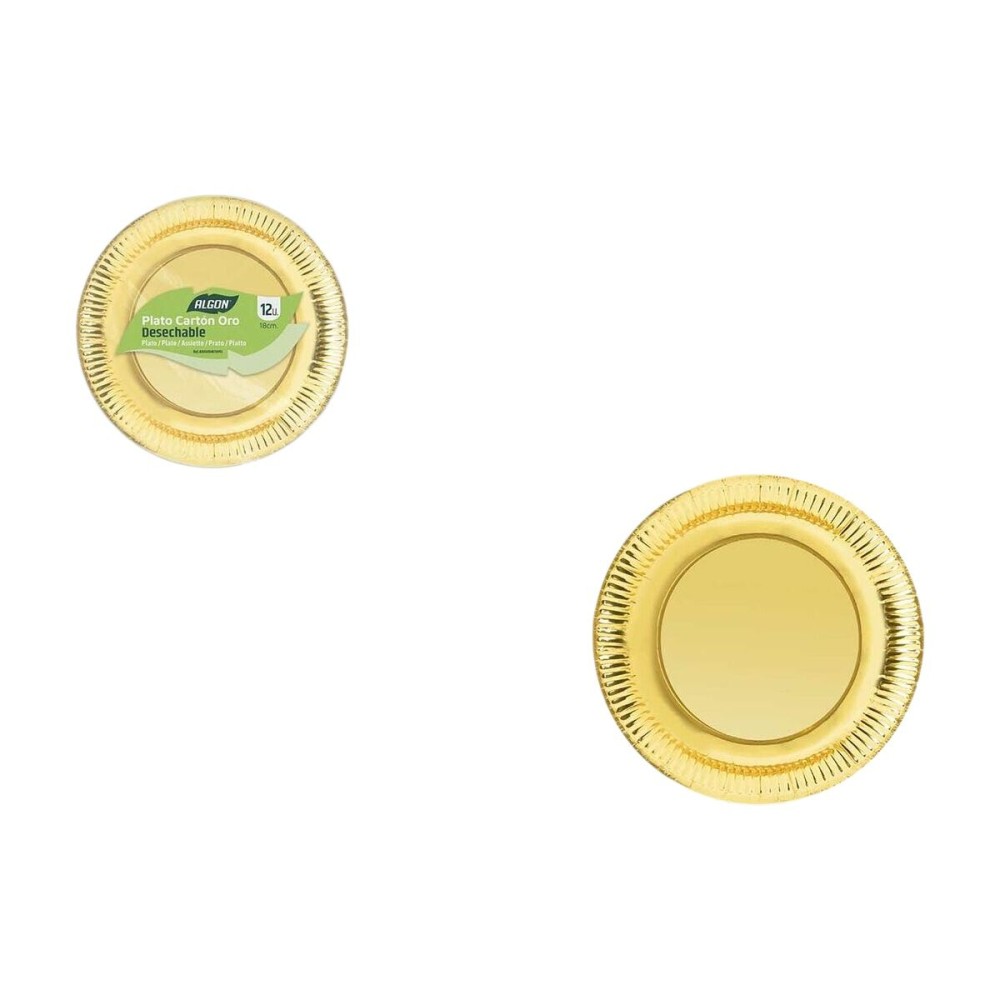 Service de vaisselle Algon Doré 18 cm 12 Pièces (18 Unités)