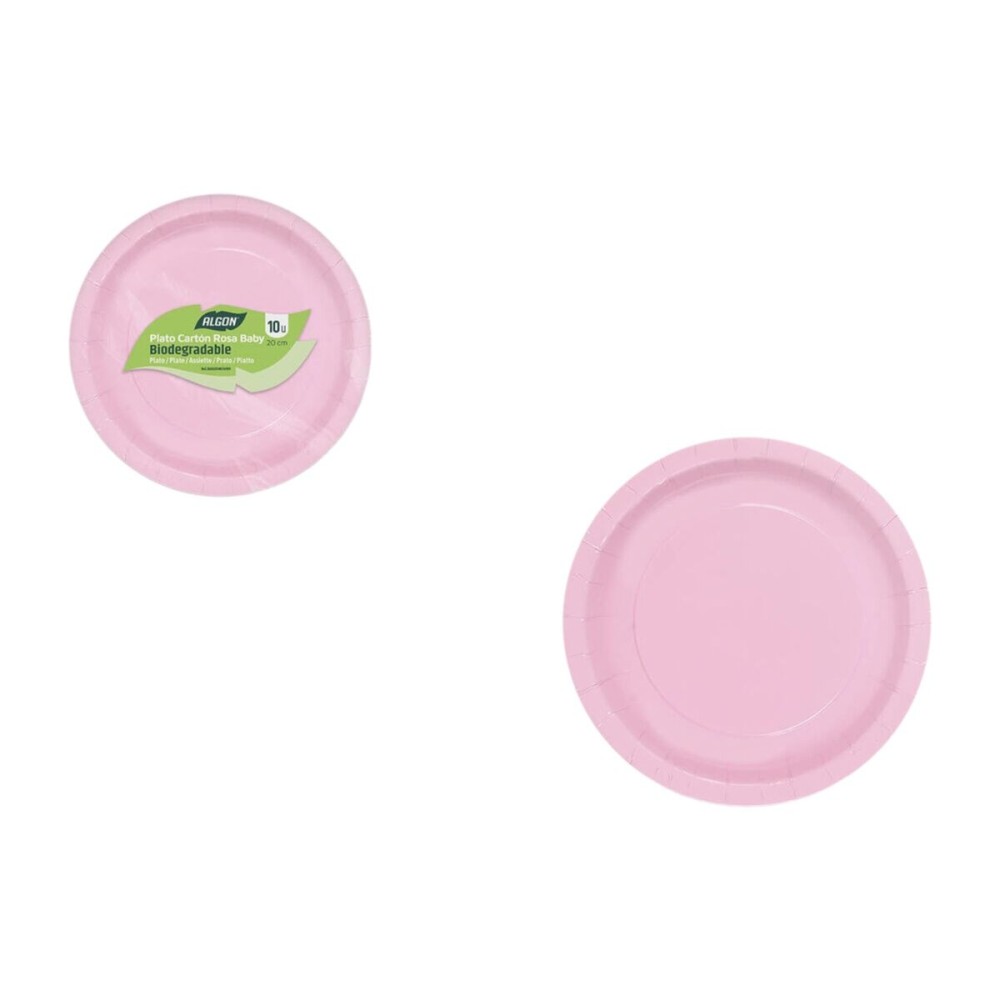 Service de vaisselle Algon Rose 20 cm 10 Pièces (24 Unités)