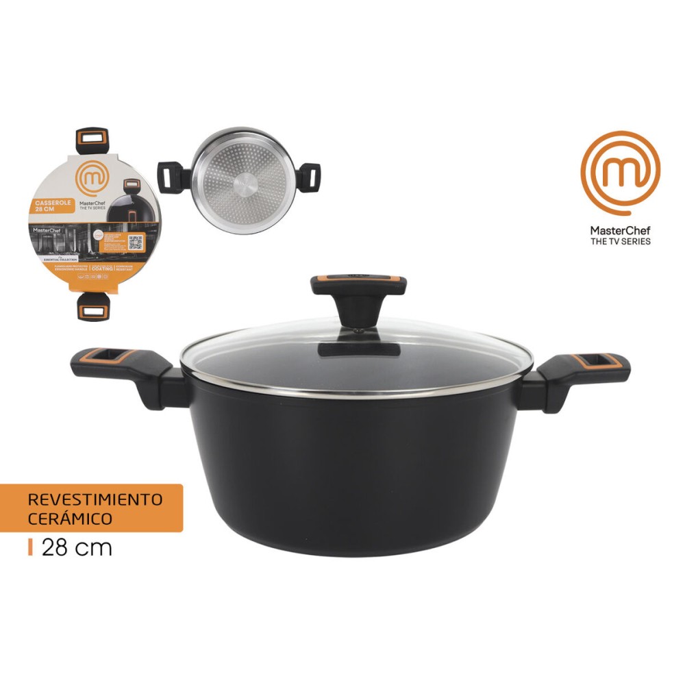 Topf mit Deckel MasterChef 28 cm 2,5 mm (4 Stück)