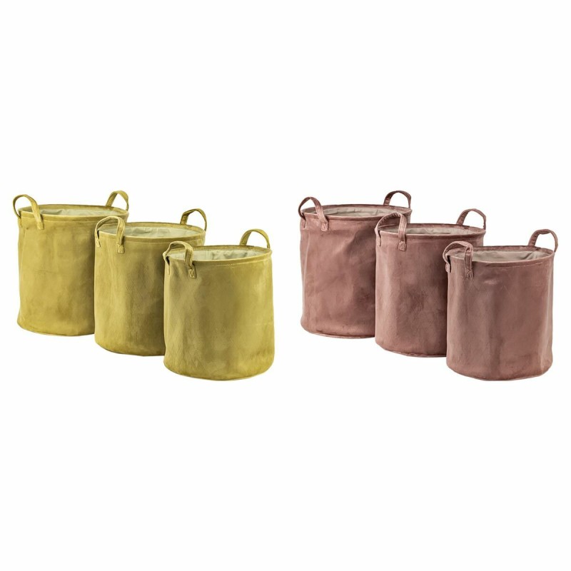 Set de basket DKD Home Decor Polyester 38 x 38 x 40 cm (2 Unités)