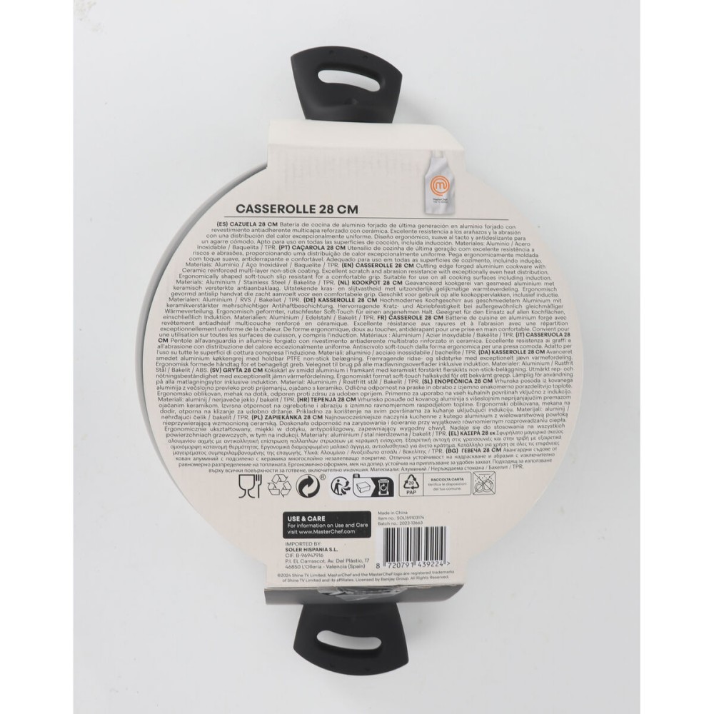 Topf mit Deckel MasterChef 28 cm (4 Stück)