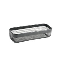 Multi-purpose basket Confortime Black Metal 30,5 x 11,5 x 7 cm (8 Units)