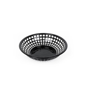 Corbeille à Pain Noir Plastique Ronde 19,6 x 19,6 x 4,6 cm (24 Unités)