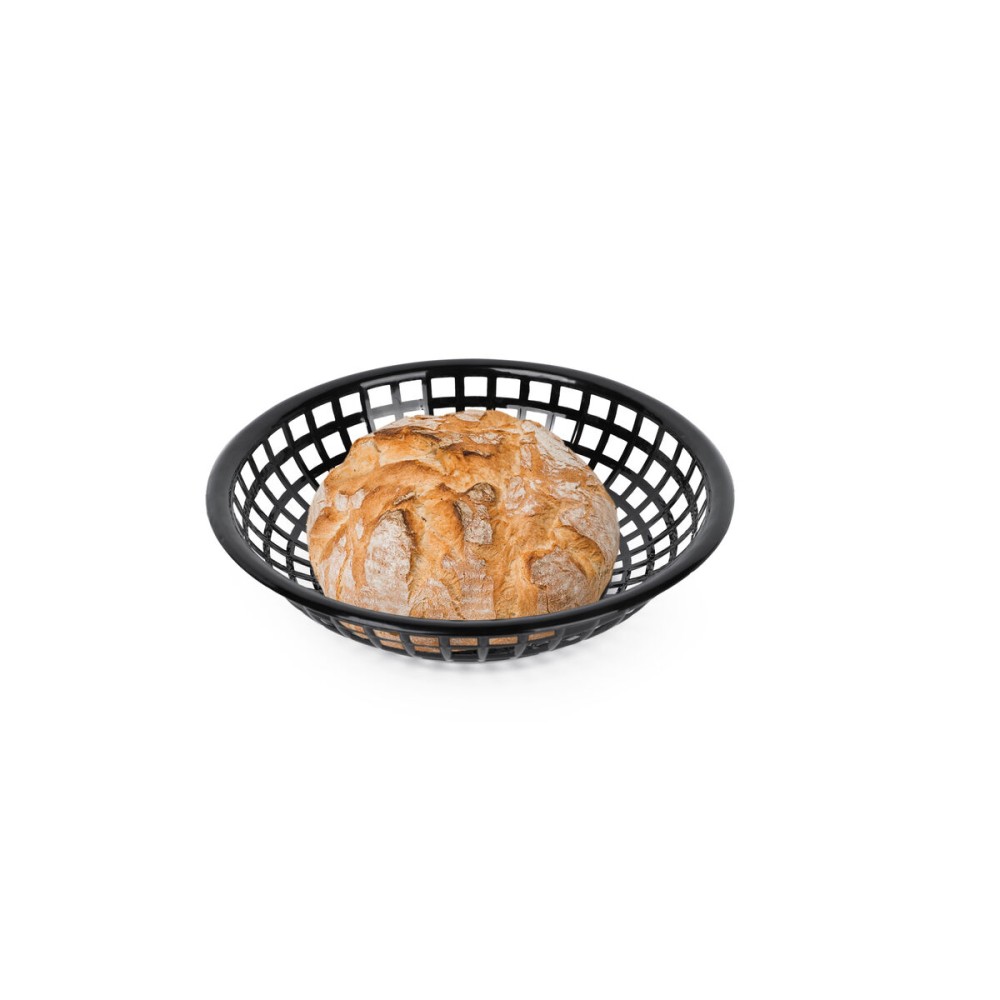 Brotkorb Schwarz Kunststoff kreisförmig 19,6 x 19,6 x 4,6 cm (24 Stück)