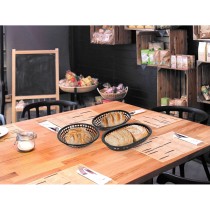 Bread Basket Black Plastic Rectangular 27,4 x 17,5 x 3,6 cm (36 Units)