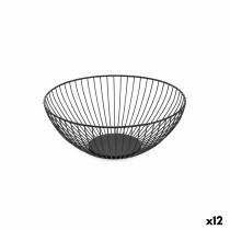 Fruit Bowl Confortime Black Metal 24,5 x 24,5 x 10 cm (12 Units)