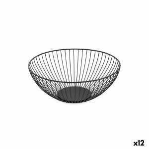 Obstschale Confortime Schwarz Metall 24,5 x 24,5 x 10 cm (12 Stück)