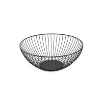 Fruit Bowl Confortime Black Metal 24,5 x 24,5 x 10 cm (12 Units)
