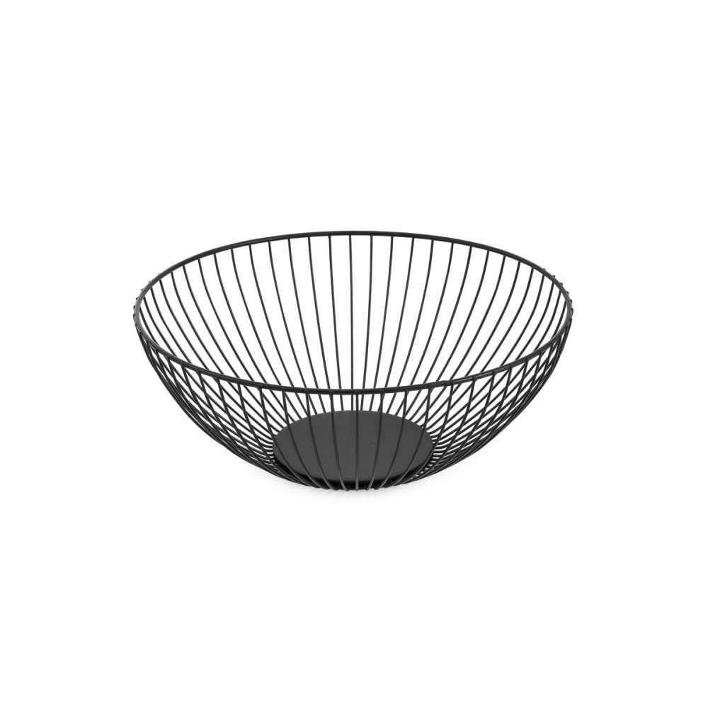 Fruit Bowl Confortime Black Metal 24,5 x 24,5 x 10 cm (12 Units)