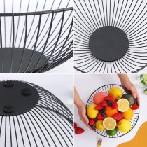 Fruit Bowl Confortime Black Metal 24,5 x 24,5 x 10 cm (12 Units)