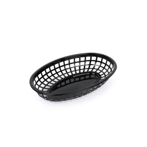 Brotkorb Schwarz Kunststoff Oval 24 x 15 x 4,5 cm (36 Stück)