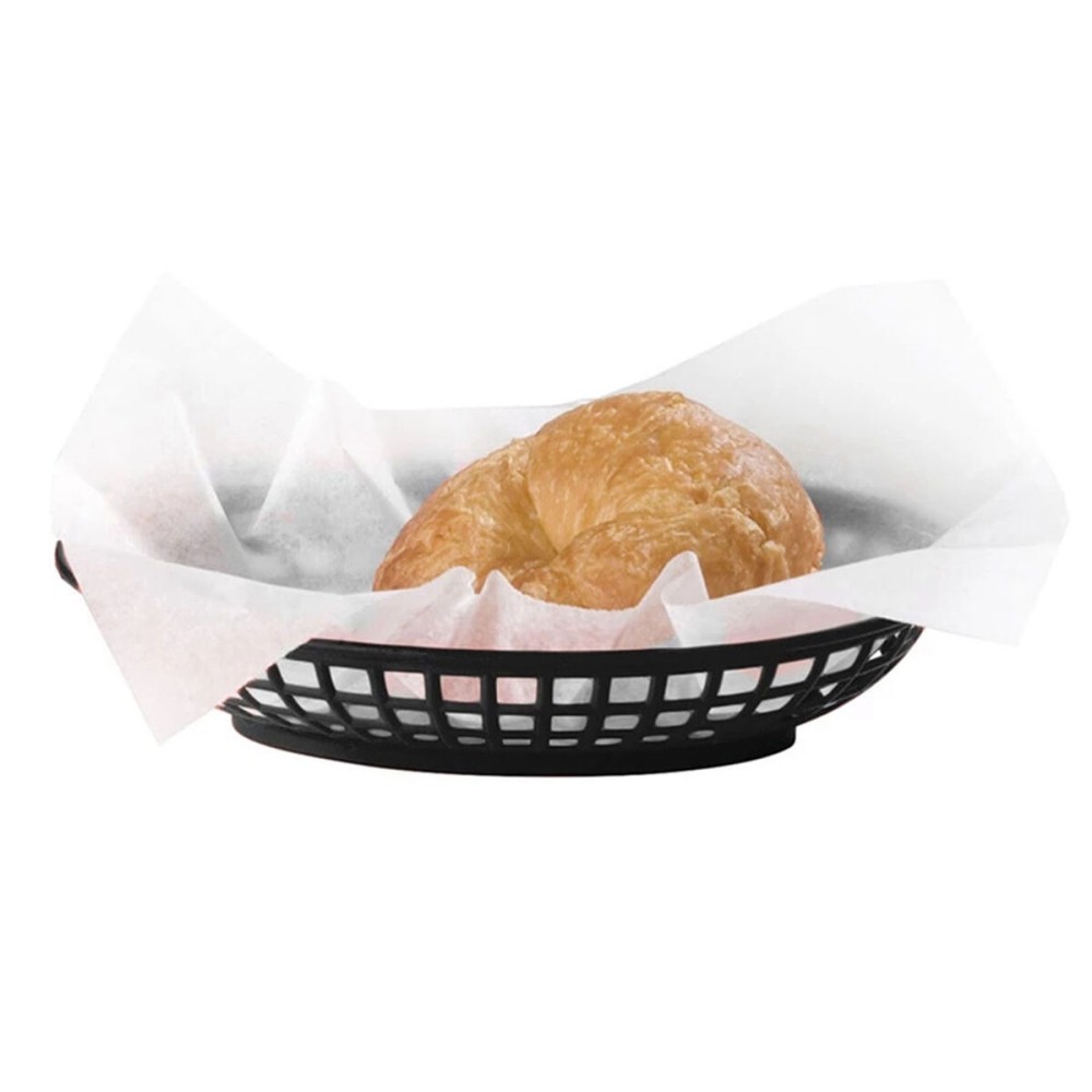 Bread Basket Black Plastic Oval 24 x 15 x 4,5 cm (36 Units)