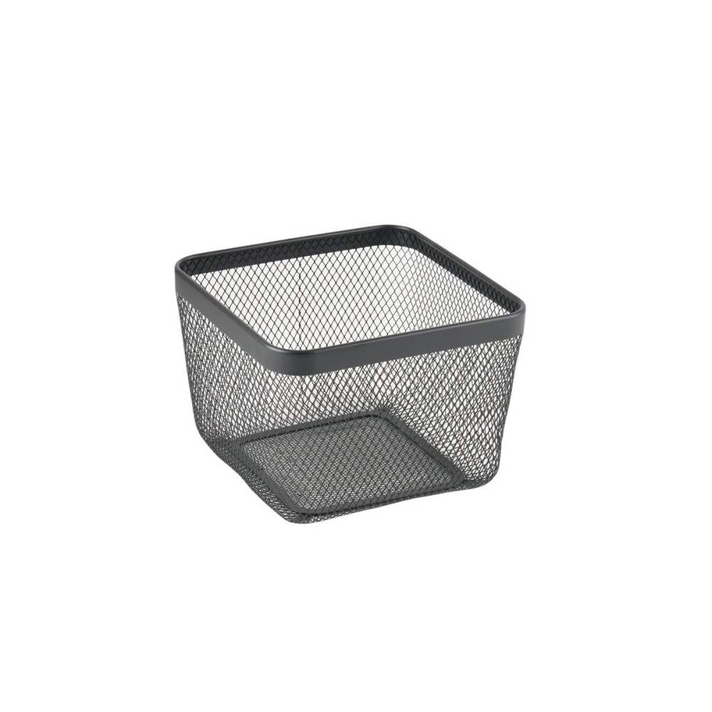 Multi-purpose basket Confortime Black Metal 24,5 x 24,5 x 17 cm (8 Units)