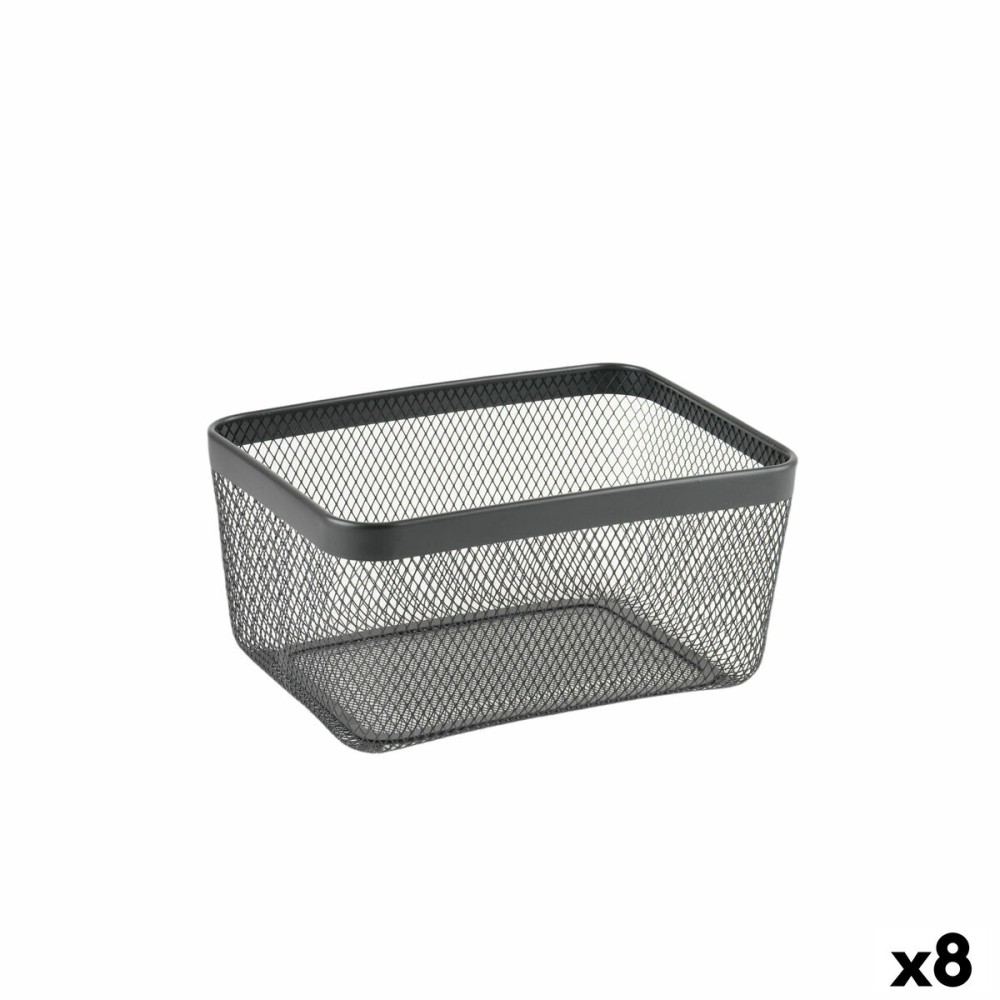 Mehrzweckkorb Confortime Schwarz Metall 30,5 x 23 x 15,2 cm (8 Stück)