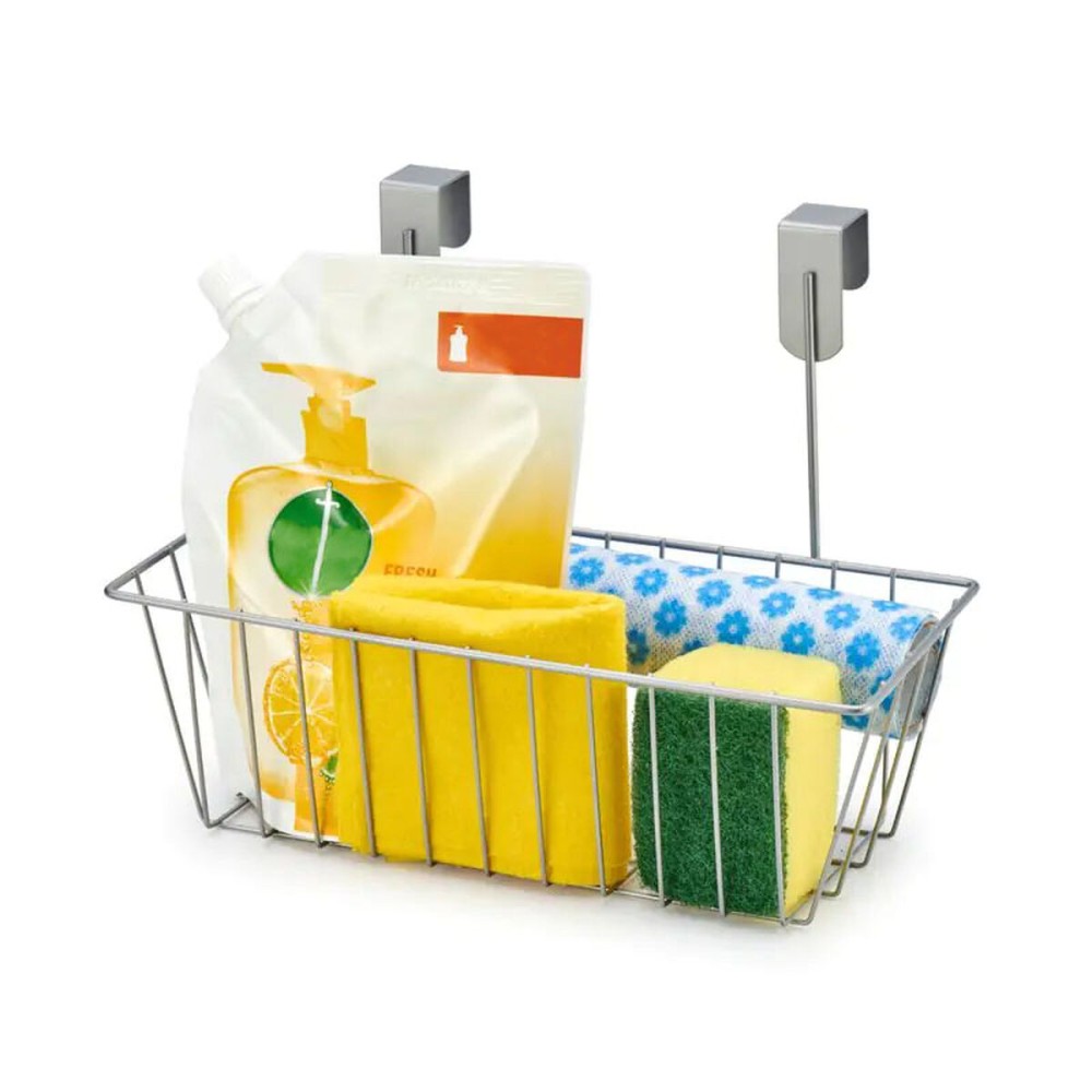 Multi-purpose basket Confortime Grey Metal 28 x 15 x 21 cm (12 Units)