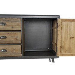 Buffet DKD Home Decor 144 x 45 x 75 cm Sapin Naturel Métal Gris clair